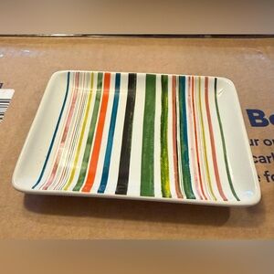 Striped Multicolor Ceramic Jewelry Dish
